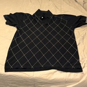Men’s black cotton polo shirt